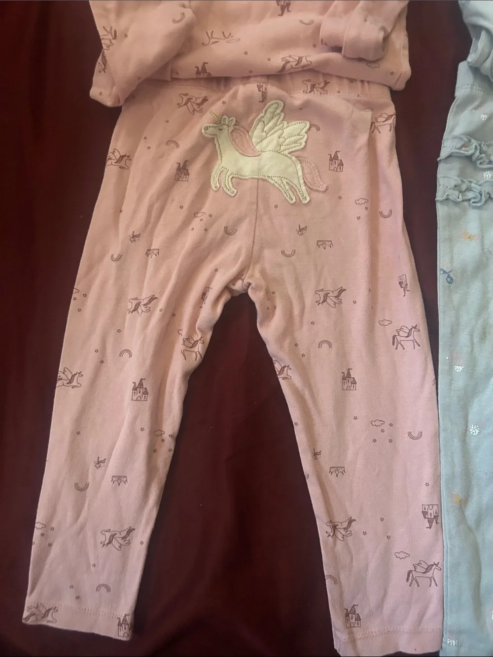 Carter's Pink and Light Blue Baby Matching Long-Sleeve Onesie and Pants Set - Picture 9 of 9